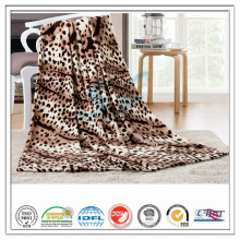 Kundenspezifische 100% Polyester Leopard gedruckte weiche Korallen Samt Fleece Decke